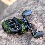 Sougayilang Baitcasting Reel 18LB Carbon Fiber Drag 7.1:1 Baitcasters High-tech Innovation Baitcast Fishing Reels-Green- Right