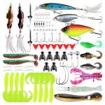 73 Pcs Professional Fishing Tackle Box, All-in-One Lures Kit with Crankbaits, Spinner Baits, Swim Baits & VIB, Ready for Pike Trout Walleye in Freshwater, Ultimate Fishing Gifts for Men, THOUISLAND