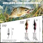 73 Pcs Professional Fishing Tackle Box, All-in-One Lures Kit with Crankbaits, Spinner Baits, Swim Baits & VIB, Ready for Pike Trout Walleye in Freshwater, Ultimate Fishing Gifts for Men, THOUISLAND