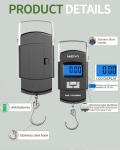 MEIYA Fish Scale 110lb/50kg Digital Fishing Scale with Backlit LCD, Portable Handle, Stainless Steel Hook & 2 AAA Batteries – Reliable Fishing Gear & Great Fishing Gifts for Men