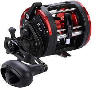 Sougayilang Trolling Reel Level Wind Conventional Reel Graphite Body Fishing Reel, Durable Stainless-Steel, Large Line Capacity-DTR30 Left Handle