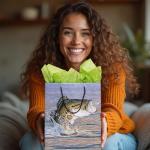 Havercamp Fishing Gift Bag, Medium, 10 x 12 x 4.25 Inches, Gone Fishin' Party Collection