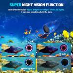 1200TVL Underwater Ice Fishing Camera 7inch LCD Monitor,82ft/25m Cable 10000mAh Battery,Fish Finder with 24pcs Lights Camera.12pcs Infrared,12pcs White Lights,Aluminium Case for Lake,Fish Boat