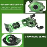 Sougayilang Fishing Baitcasting Reel, Baitcaster Fishing Reels with 9+1BB,Magnetic Braking System- Green- Right