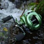 Sougayilang Fishing Baitcasting Reel, Baitcaster Fishing Reels with 9+1BB,Magnetic Braking System- Green- Right