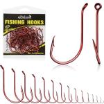 Dovesun Octopus Hooks Fishing Hooks Octopus Hooks for Saltwater Freshwater Red #6 100PCS