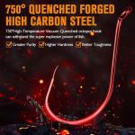 Dovesun Octopus Hooks Fishing Hooks Octopus Hooks for Saltwater Freshwater Red #6 100PCS