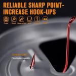 Dovesun Octopus Hooks Fishing Hooks Octopus Hooks for Saltwater Freshwater Red #6 100PCS