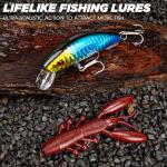 THKFISH 400PCS Fishing Lures Kit, Large 3-Layer Tackle Box with Tackle Included Bass Fishing Accessories Gear Tools Set with Pliers, Fish Scale, Crankbait, Hooks, Weights Sinkers, Gift for Men