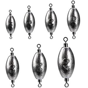 THKFISH Fishing Weights Inline Weights Trolling Sinkers Swivel Weights Quick Set Up Lead Fishing Sinker with Inner Swivel Set 1/3oz 1/4oz 1/5oz 1/6oz 1/7oz 3/8oz 1/2oz 3/4oz 1oz 1.4oz