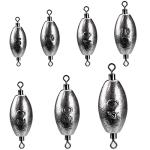 THKFISH Fishing Weights Inline Weights Trolling Sinkers Swivel Weights Quick Set Up Lead Fishing Sinker with Inner Swivel Set 1/3oz 1/4oz 1/5oz 1/6oz 1/7oz 3/8oz 1/2oz 3/4oz 1oz 1.4oz