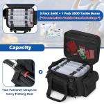 DSLEAF Fishing Tackle Bag for 3500/3600 Boxes - Soft Waterproof Bottom with Rod Holder Straps for Saltwater or Freshwater Fishing