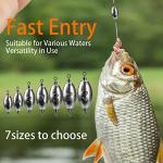 THKFISH Fishing Weights Inline Weights Trolling Sinkers Swivel Weights Quick Set Up Lead Fishing Sinker with Inner Swivel Set 1/3oz 1/4oz 1/5oz 1/6oz 1/7oz 3/8oz 1/2oz 3/4oz 1oz 1.4oz