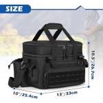 DSLEAF Fishing Tackle Bag for 3500/3600 Boxes - Soft Waterproof Bottom with Rod Holder Straps for Saltwater or Freshwater Fishing