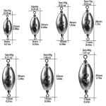 THKFISH Fishing Weights Inline Weights Trolling Sinkers Swivel Weights Quick Set Up Lead Fishing Sinker with Inner Swivel Set 1/3oz 1/4oz 1/5oz 1/6oz 1/7oz 3/8oz 1/2oz 3/4oz 1oz 1.4oz