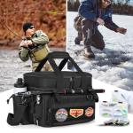 DSLEAF Fishing Tackle Bag for 3500/3600 Boxes - Soft Waterproof Bottom with Rod Holder Straps for Saltwater or Freshwater Fishing