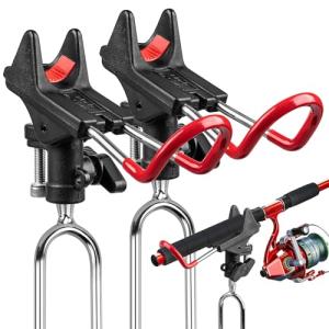 ReeMoo 2Pack Fishing Rod Holders - Bank & Ground Fishing Pole Holders, 360 Adjustable Universal Stand, Relax Your Hands