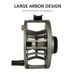 Aventik FLK Fly Fishing Reel Aluminum Trout 3/5, 5/7, 7/9wt Large Arbor Freshwater Fly Reel with Line (Grey 5/7)