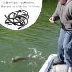 10PCS High-Carbon Steel Circle Hooks Barbed Fishing Hooks with Holes, Freshwater and Saltwater Fishing Hooks for Tuna, Catfish, Bass (3/0)