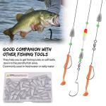 Fishing Weights Sinkers, 50pcs Bullet Fishing Sinkers Worm Weights Slip Sinkers Sliding Fishing Weights for Bass Fishing Pitching and Flipping Texas Rigs Saltwater Freshwater