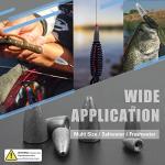 Fishing Weights Sinkers, 50pcs Bullet Fishing Sinkers Worm Weights Slip Sinkers Sliding Fishing Weights for Bass Fishing Pitching and Flipping Texas Rigs Saltwater Freshwater