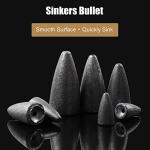 Fishing Weights Sinkers, 50pcs Bullet Fishing Sinkers Worm Weights Slip Sinkers Sliding Fishing Weights for Bass Fishing Pitching and Flipping Texas Rigs Saltwater Freshwater