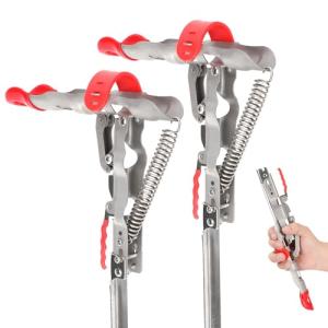 Automatic Spring Fishing Rod Holder 2 Pack, Stainless Steel Folding Rod Stand Ground Support Brackets Have Two Springs, Sensitivity is Adjustable and Works on Bull Sized Bluegill and UP