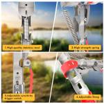 Automatic Spring Fishing Rod Holder 2 Pack, Stainless Steel Folding Rod Stand Ground Support Brackets Have Two Springs, Sensitivity is Adjustable and Works on Bull Sized Bluegill and UP