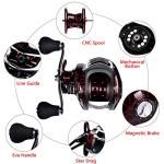 Baitcasting Reels, 7.1:1 Gear Ratio Ultra Smooth Aluminum Spinning Fishing Reel with 10 Magnetic Braking System, 22LB Carbon Fiber Drag, 18+1 Ball Bearings Anti-Corrosion Baitcaster Reel