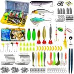 Fishing Tackle Box with Tackle Included, 145Pcs Fishing Lures Kit with Jigs, VIBs, Minnows, Soft Baits, Floats, Hooks & Weights, Complete Fishing Gear Set for Freshwater & Saltwater