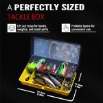 Fishing Tackle Box with Tackle Included, 145Pcs Fishing Lures Kit with Jigs, VIBs, Minnows, Soft Baits, Floats, Hooks & Weights, Complete Fishing Gear Set for Freshwater & Saltwater