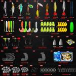 Fishing Tackle Box with Tackle Included, 145Pcs Fishing Lures Kit with Jigs, VIBs, Minnows, Soft Baits, Floats, Hooks & Weights, Complete Fishing Gear Set for Freshwater & Saltwater