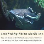 Vipfish Fishing Hook Rigs 25/50 Pack - Circle Hook 1/0-10/0 with Stainless Steel Leader, Crane Swivel - Heavy Duty Saltwater Rigs for Catfish, Shark, Surf & Bottom Fishing