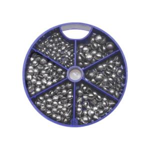 FREGITO 117PCS/100PCS/205pcs/250PCS, Weight Sinkers 6 Sizes Lead Weights Round Split Shot Sinker Removable Fishing Weights Sinkers