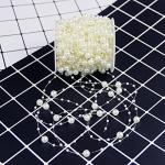 Bingcute 100 Feet Fishing Line Artificial Pearls String Beads Chain Garland Flowers Wedding Party Decoration,Party Supplies