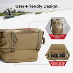 Piscifun Fishing Tackle Backpack with Rod & Gear Holder, Lightweight Outdoor Water-Resistant Fishing Shoulder Storage Bag with Protective Rain Cover, Khaki