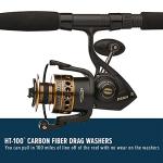 PENN Battle Spinning Reel and Fishing Rod Combo Kit with Spare Spool and Reel Cover, Black, 6000 - 9' - Medium Heavy - 2pc