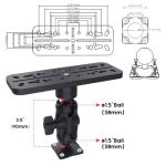 Fish Finder Mount Base, 360° Rotating Fish Finder Bracket for Marine Boat Kayak, Marine-Grade Composite Mount, Compatible with Garmin,Lowrance,Humminbird,Raymarine