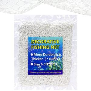 SHOUWAN White Fish Net Decorations Under Nautical Sea Party Net Decor Ocean Themed Pirate Fishing Nets Decorative Birthday Supplies Beach Decorations