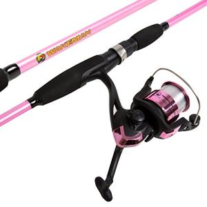 Fishing Rod and Reel Combo - Strike Series Medium Action 78-Inch Spinning Reel Pole - Fishing Gear for Bass, Trout, and Lake by Wakeman (Hot Pink)