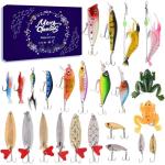 Lihome Fishing Advent Calendar 2025 – 24-Day Fishing Lure Set, for Men, Boys, Dads, and Fishermen – Freshwater and Saltwater Fishing GEA