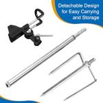 AVCMOTO Fishing Rod Holders , 360 Degree Adjustable Fishing Pole Holders for Ground, Multifunctional Stainless Steel Beach Fishing Rod Holder Fishing Gifts for Men