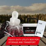 BasicGear Cast Net | Zinc Iron, 4ft Radius, 3/8 inch Mesh for Freshwater and Saltwater Bait Fish | Professional Grade and Upgraded Material | Throw Style