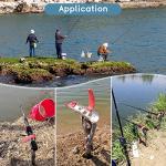 weyleity Automatic Spring Fishing Rod Holder | 2 Pack Stainless Steel Fishing Pole Stand with Single Spring Loaded Tip-up Action for Ground Support Brackets