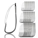 9KM DWLIFE Weedless Hooks 30PCS Weedless Wacky Rig Hooks Wacky Worm with Wire Guard for Neko Rig 1/0#