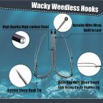 9KM DWLIFE Weedless Hooks 30PCS Weedless Wacky Rig Hooks Wacky Worm with Wire Guard for Neko Rig 1/0#
