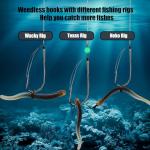 9KM DWLIFE Weedless Hooks 30PCS Weedless Wacky Rig Hooks Wacky Worm with Wire Guard for Neko Rig 1/0#