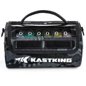 KastKing BaitSpace Line Management Bag, Fishing Line Storage Bag with Water Resistant Nylon, Clear View Window, Removable Divider for Up to 10 Spools, Tangle-free Leader Line Holder