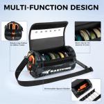 KastKing BaitSpace Line Management Bag, Fishing Line Storage Bag with Water Resistant Nylon, Clear View Window, Removable Divider for Up to 10 Spools, Tangle-free Leader Line Holder