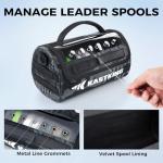 KastKing BaitSpace Line Management Bag, Fishing Line Storage Bag with Water Resistant Nylon, Clear View Window, Removable Divider for Up to 10 Spools, Tangle-free Leader Line Holder